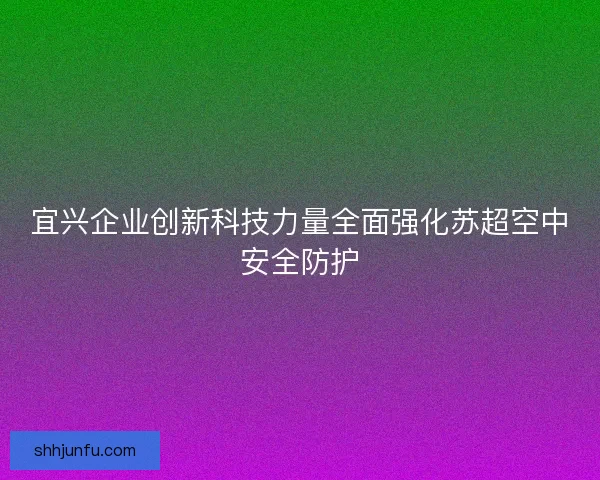 宜兴企业创新科技力量全面强化苏超空中安全防护 宜兴企业创新科技力量全面强化苏超空中安全防护