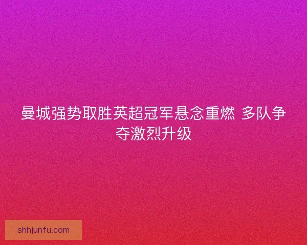 曼城强势取胜英超冠军悬念重燃 多队争夺激烈升级 曼城强势取胜英超冠军悬念重燃 多队争夺激烈升级
