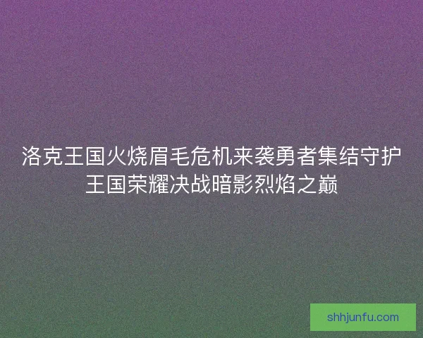 洛克王国火烧眉毛危机来袭勇者集结守护王国荣耀决战暗影烈焰之巅